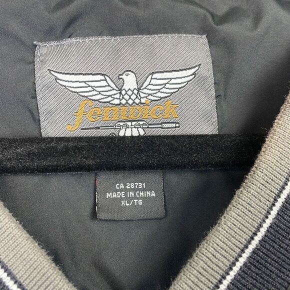 Vintage Fenwick Fishing Pullover V-Neck Windbreaker Black Jacket Size XL - Picture 7 of 12